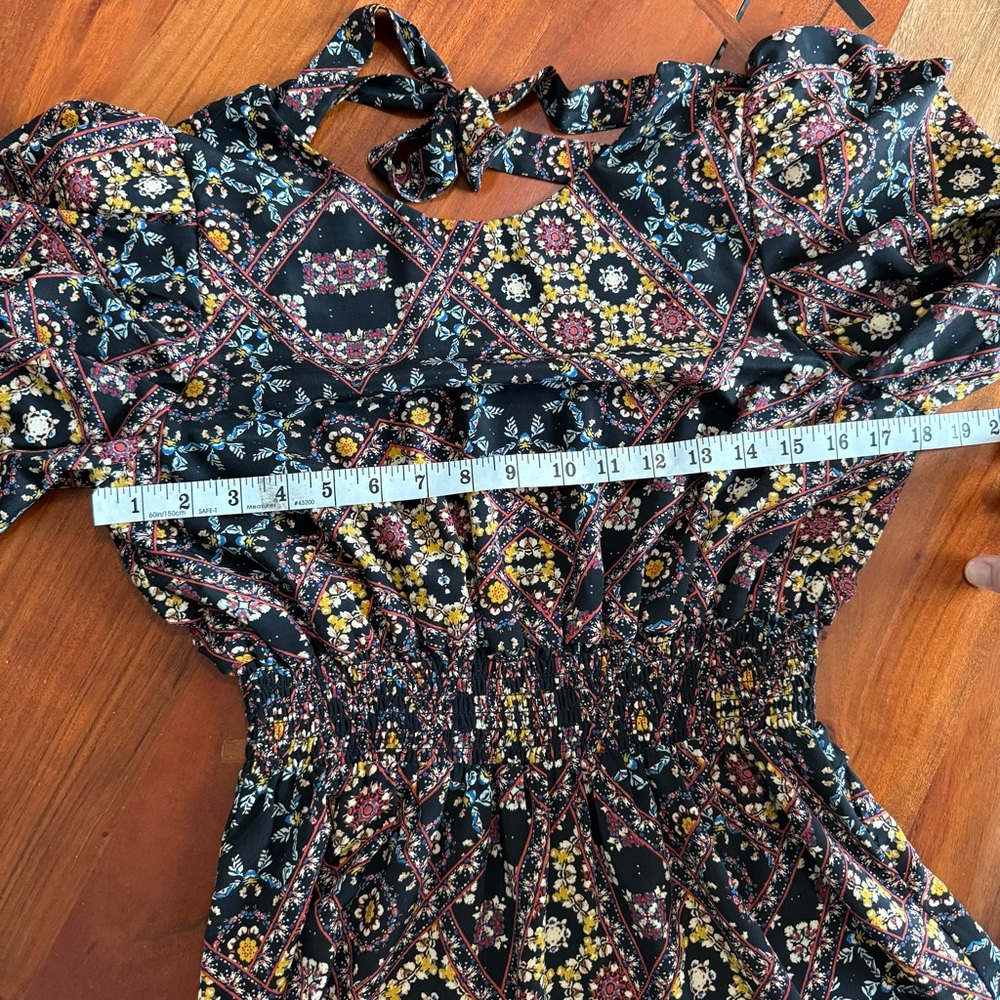 Wayf Abstract Floral Maxi Dress - Black and Pink - Picture 6 of 10